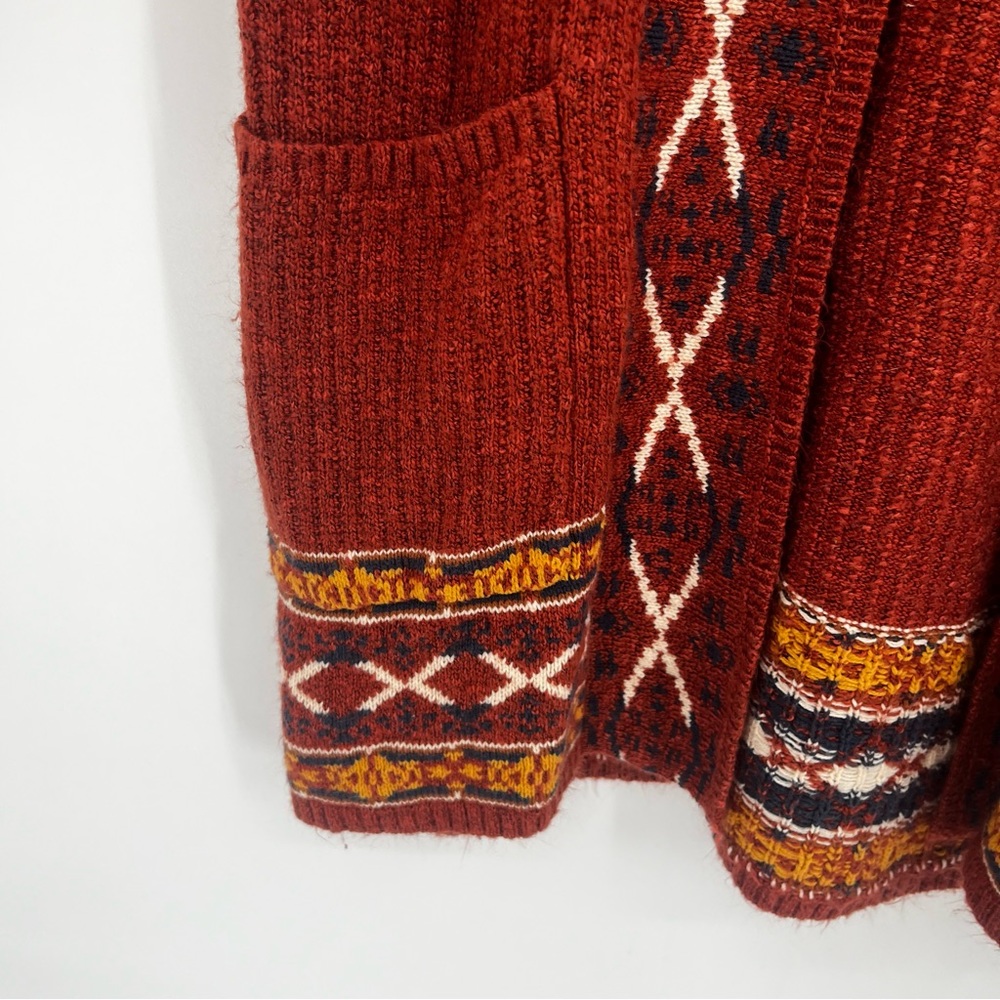 Rust Patterned Women's Sweater - Picture 3 of 12